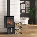 Poêle à bois Domino avec pied et module 2 étages 7,5 kw