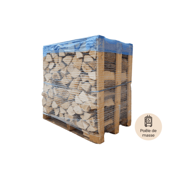 Palette de 1st de bois de chauffage en 33cm spécial poêle de masse - sec séchoirs - prêt à l'emploi - résineux/feuillus